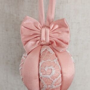 Pink Lace Ornament with Bow